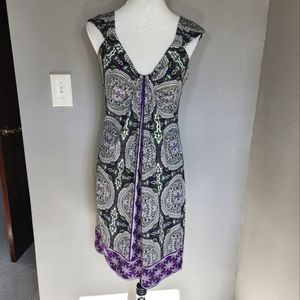 London Times black and white mandala print dress size 10